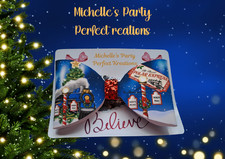 Polar Express Hair Bow Dark Blue Train Ticket Alligator Clip Christmas