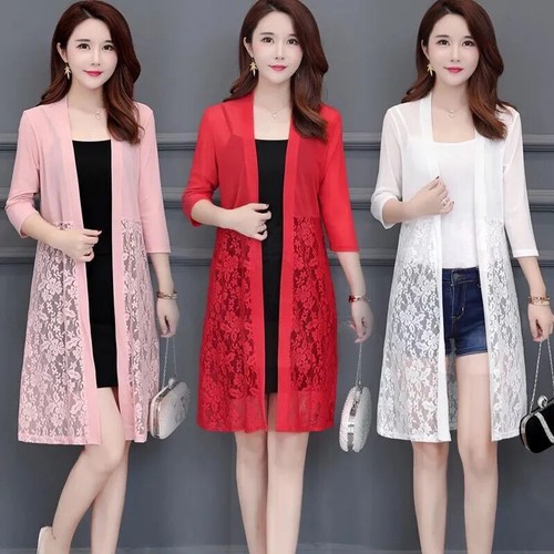 Women lace floral kimono - lace,