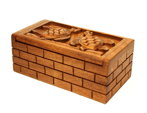 Turtle trinket box hand - box, carved