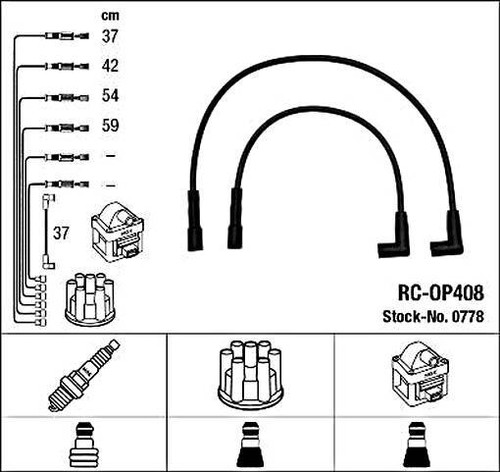 Black ignition cable kit ngk - cable,