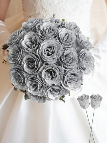 6pcs glitter rose bouquet - 6pcs,