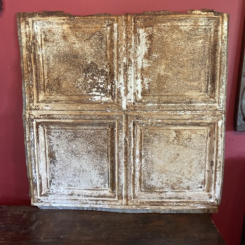 Antique metal tin ceiling tile - metal,