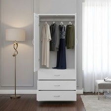 2 Door  Tall Wooden Wardrobe