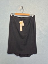 Laura Ashley Skirt Size 12 Vintage Y2K Mermaid Knee Length Striped Smart Navy