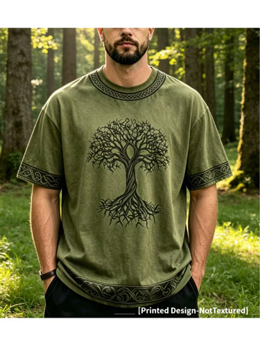 Mens dark green celtic - dark, tree