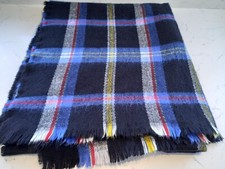 Ladies Zara large winter blue and black check tartan scarf  WITH DEFECT !