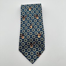 Looney Tunes Pointed Necktie Blue Brown Tasmanian Devil Classic TAZ