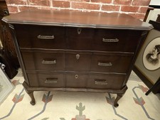 French Style Vintage Mahogany Chest Of 3 Drawers With Key