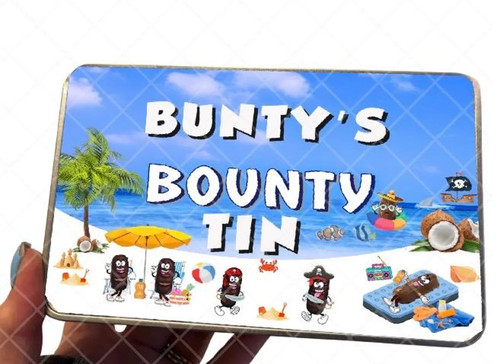 Personalised bounty theme tin - theme,