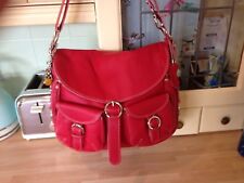 Catwalk Collection Red Genuine Leather Courier Bag Handbag Satchel New Large