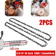 2pcs 16 Inch Chainsaw Saw Chain Blade Pitch 3/8LP 0.050 Gauge 56DL Drive Links