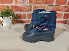 BOYS JOJO MAMAN BEBE NAVY KIDS FAUX FUR LINED SNOW BOOTS WINTER WARM UK 8 EU 26 