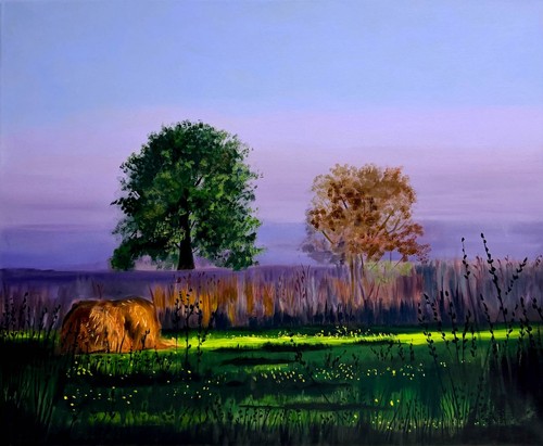 Lavender sky tree hay - , oil