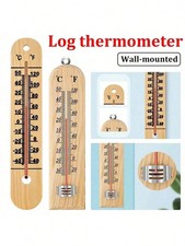Wooden outdoor thermometer - wooden,