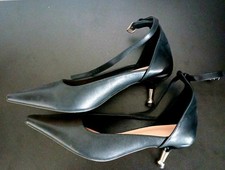 Ladies Black kitten heel ankle strap shoes size 36 Size 3 NEW 