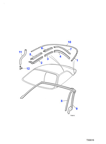 Jaguar genuine hood - frame, seal