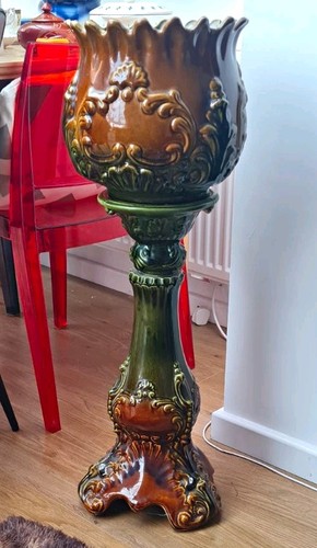 Vintage jardiniere pedestal - jardiniere, &