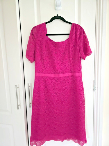 Jaeger hot pink lace dress - , sz