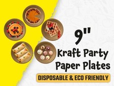 9" Kraft Party Paper Plates