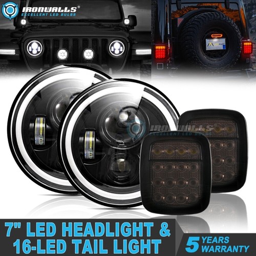 Pair led headlights - headlights, brake