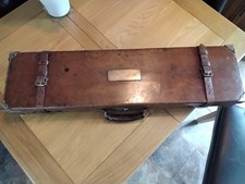 Oak and leather brass bound antique gun case by Charles Ingram of Glasgow