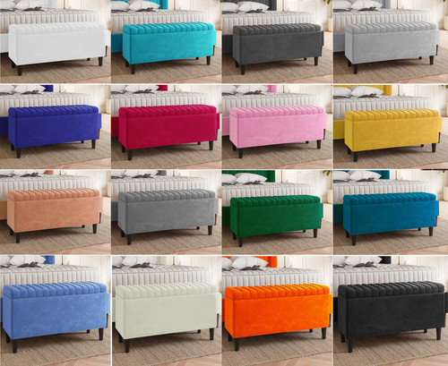Lined velvet ottoman - lined,