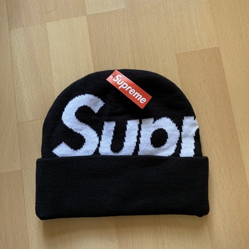 Supreme big logo beanie - supreme, black