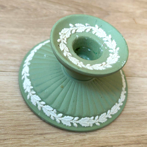 Green white ceramic - white, candle