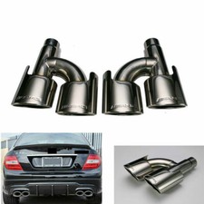 C63 Exhaust End Tips AMG For C250 C300 C350 Mercedes W204 W211 C-Class SS304