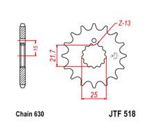 JT SPROCKET 13 TRANSMISSION