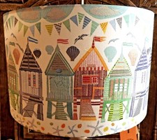 Beach hut Lampshade Pastel