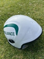 Pacific Ambulance Helmet White Green Visor Paramedic Used
