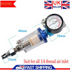 Mini Air Pressure Regulator Gauge Spray Gun & In-Line Water Trap Air Filter UK