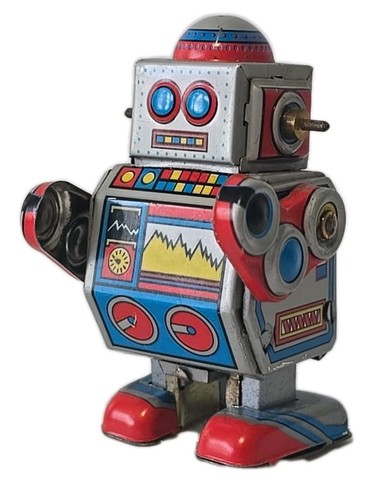 Tinplate clockwork robot - clockwork, wind