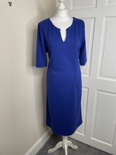BNWT Hobbs Pencil Dress Size 16 Cobalt Blue Jersey Stretch Party