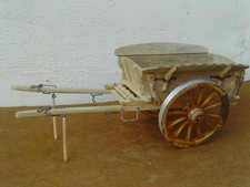 Vintage 1980s Hand Made scratch Built detailed Wooden Model Cart -Nice  Display
