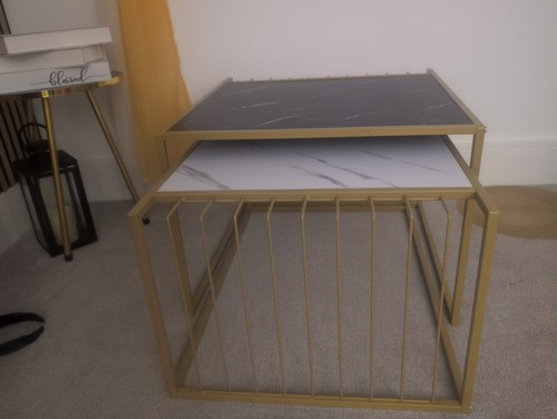 Glass marble coffe table - marble,