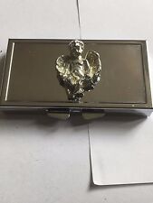 Cherub With Angel Wings TG226  English Pewter On Mirrored 7 Day Pill box Compact