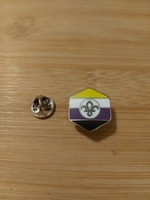 UK Scouting Scout Pride NON BINARY Metal Pin Badge NEW LOGO