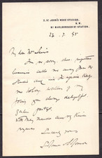 ROYAL ACADEMY ARTIST SOLOMON SOLOMON SIGNED AUTOGRAPH PERSONAL LETTER 1895