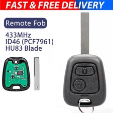 433MHz Remote Car Key Fob 2Button for Peugeot Citroen 207 307 C1 C2 C3 C4 C5
