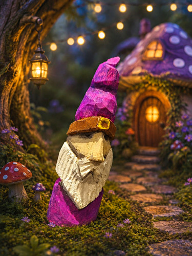 Hand carved wooden gnome - hand,