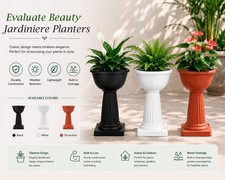 Tall pedestal jardiniere - jardiniere, plant