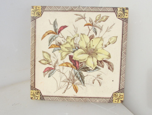 Antique ceramic tile old - tile,