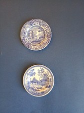Spode Blue Italian Miniature Plate  and Spode Blue Room Rome Miniature Plate