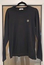 Stone Island Black Long Sleeve Cotton T Shirt - Age 14
