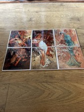 Alphonse Mucha Poster Girl Season Mural Splash Back Tiles X3