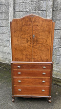 SUPERB WALNUT ART DECO TALLBOY