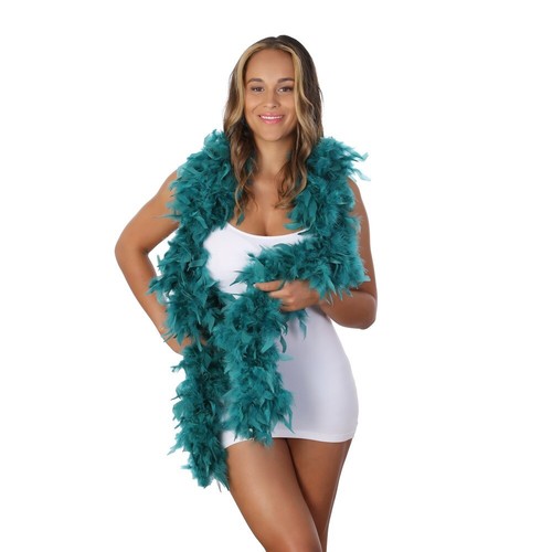 Thick teal feather boa - boa, costume