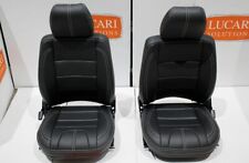 Black grained vinyl white stitch front seats Fit Land Rover Defender TD5 TDI